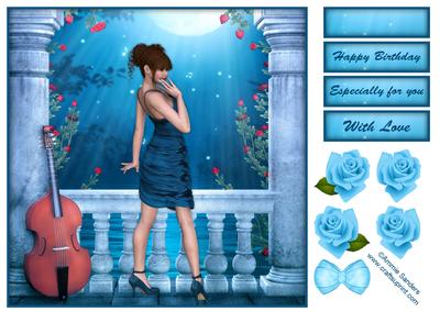 Moonlight Beauty Musical 8x8 Topper
