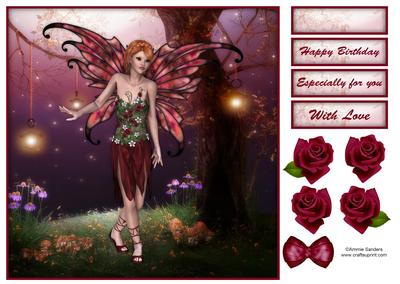 Autumn Fairy Fantasy 8x8 Topper