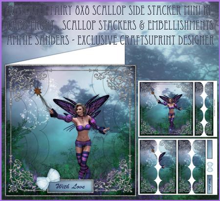 Butterfly Fairy 8x8 Scallop Side Stacker Mini Kit