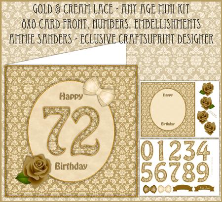 Gold & Cream Lace Any Age 8x8 Mini Kit