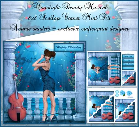 Moonight Beauty Musical 8x8 Scallop Corner Stacker