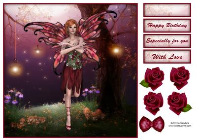 Autumn Fairy Fantasy 8x8 Topper