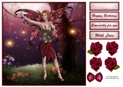 Autumn Fairy Fantasy 8x8 Topper