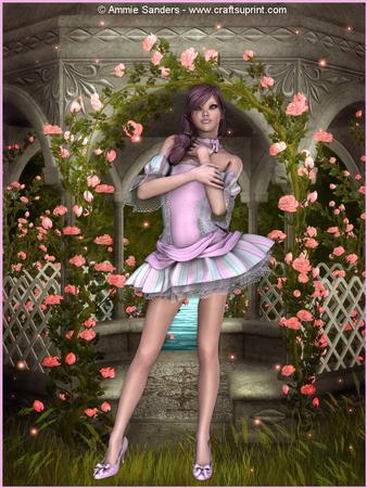 Sugar Doll's Fantasy Rose Garden Digital Art Cu
