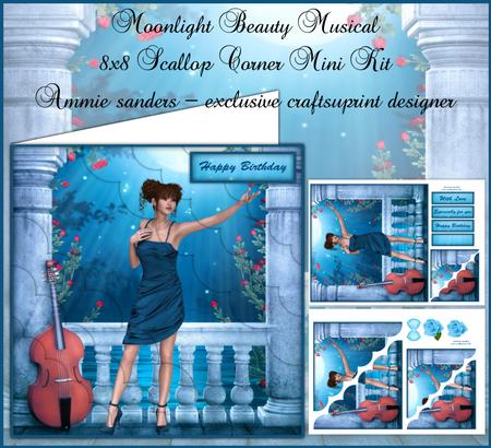 Moonight Beauty Musical 8x8 Scallop Corner Stacker