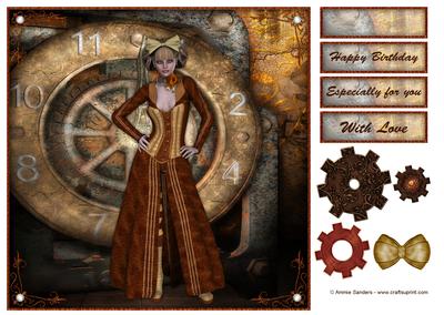 Southern Steam Punk 8x8 Topper, Sentiments & Embellishments