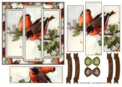 Beautiful Vintage Painted Birds 6x6 Panel Card