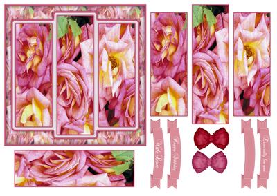 Beautiful Pink Roses 6x6 Panel Card