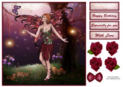 Autumn Fairy Fantasy 8x8 Topper