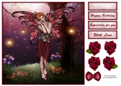 Autumn Fairy Fantasy 8x8 Topper, Sentiments & Embellishments