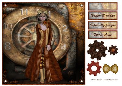 Southern Steam Punk 8x8 Topper, Sentiments & Embellishments