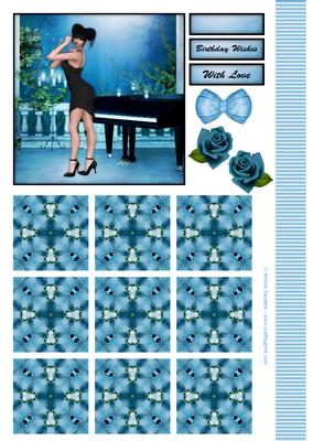 Starlight Beauty at the Piano Topper & Tiles