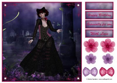 Steam Punk Gothika 8x8 Topper, Sentiments & Embellishments