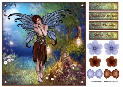 Beautiful Fairy Fantasy 8x8 Topper