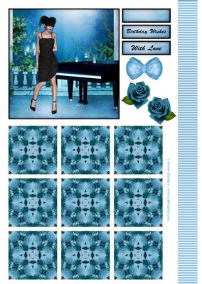 Starlight Beauty at the Piano Topper & Tiles