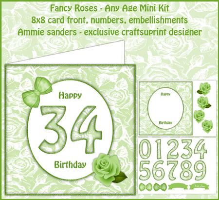 Fancy Roses Any Age 8x8 Mini Kit