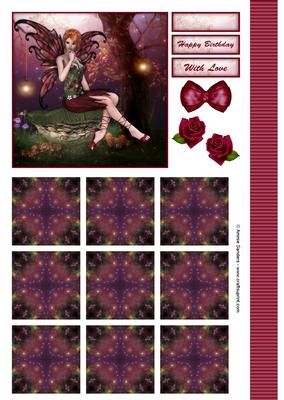 Autumn Fairy Fantasy Topper & Tiles, Sentiments & Embellishm