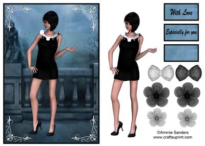 Beauty in Black & White A5 Quick Card