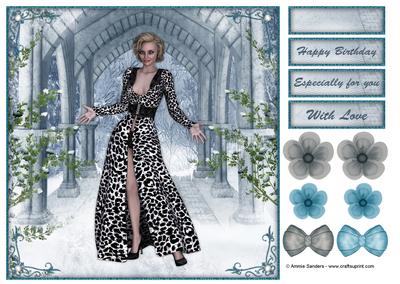 Winter Fashion 8x8 Topper, Sentiments & Embellishments