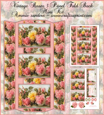 Vintage Roses 3 Panel Fold Back Mini Kit