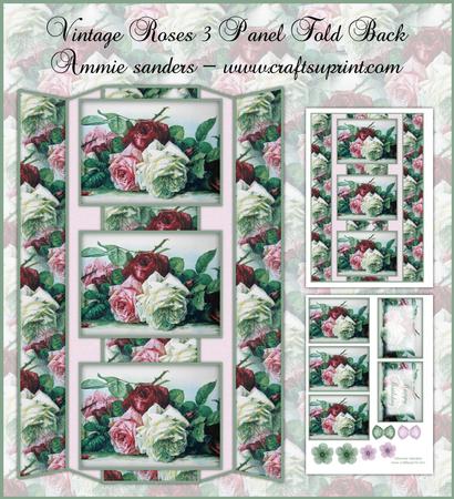 Vintage Roses 3 Panel Fold Back Mini Kit