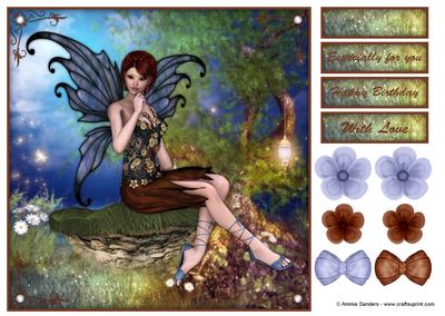 Beautiful Fairy Fantasy 8x8 Topper