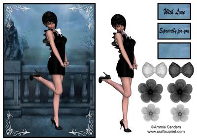 Beauty in Black & White A5 Quick Card