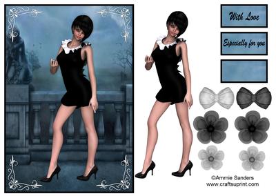 Beauty in Black & White A5 Quick Card