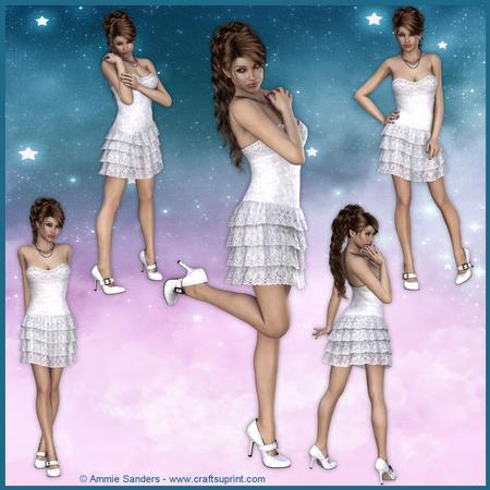 Beauty in a White Lace Ruffle Dress 5 Cu4cu Png Graphics