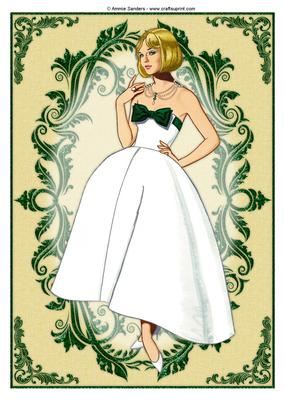 Vintage Fashion Lady Embossed A4 Topper / Card Front