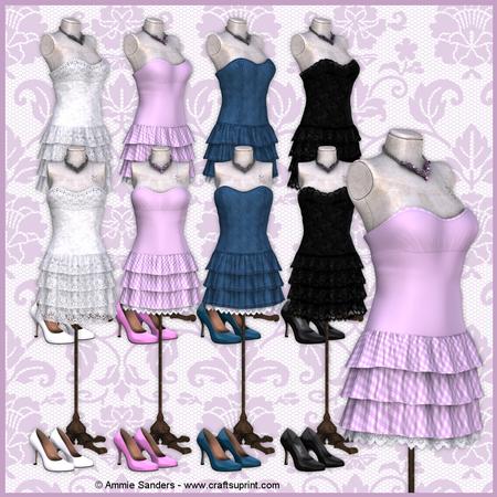 Gorgeous Ruffle Dresses & Accessories 8 Cu4cu Png Graphics