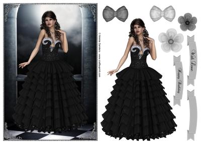 Belle of the Ball A5 Card Front , Topper & Embellishments