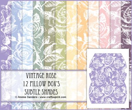 Vintage Rose 12 Pillow Box's - Subtle Shades