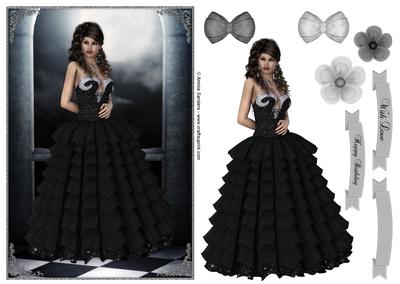 Belle of the Ball A5 Card Front , Topper & Embellishments