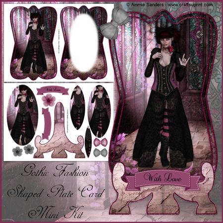 Gothic Fashion Shaped Plate Card Mini Kit