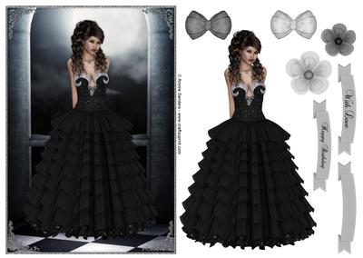Belle of the Ball A5 Card Front , Topper & Embellishments