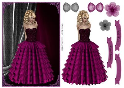 Belle of the Ball A5 Card Front , Topper & Embellishments