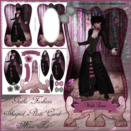 Gothic Fashion Shaped Plate Card Mini Kit