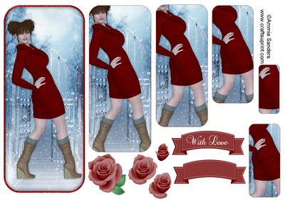 Winter Fashion Pyramid , Sentiments & Embellishments