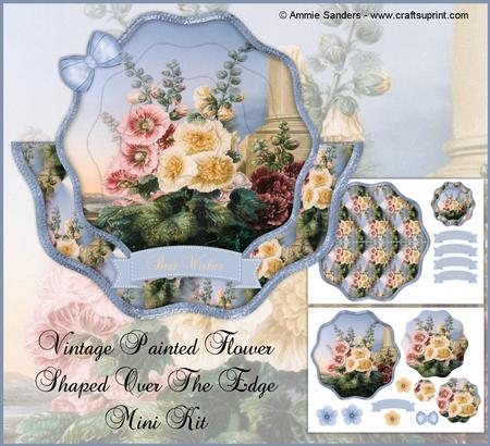 Vintage Painted Flowers Shaped Over the Edge Mini Kit