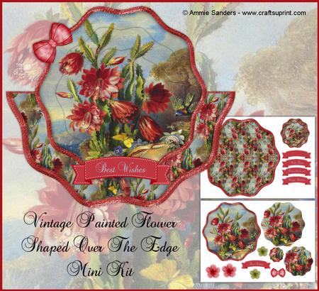 Vintage Painted Flowers Shaped Over the Edge Mini Kit