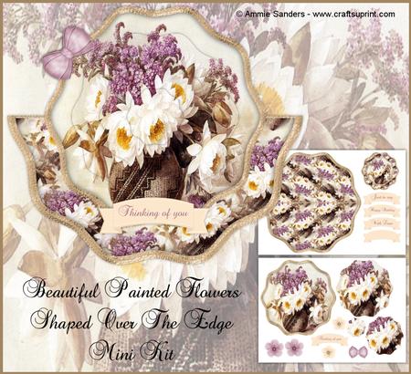 Vintage Painted Flowers Shaped Over the Edge Mini Kit