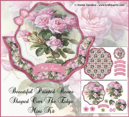 Vintage Pink Roses Shaped Over the Edge Mini Kit