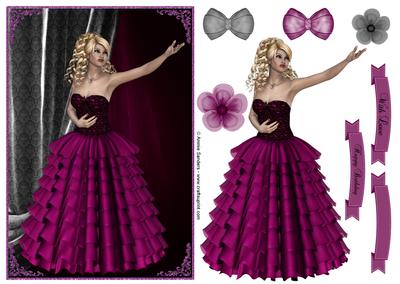 Belle of the Ball A5 Card Front , Topper & Embellishments