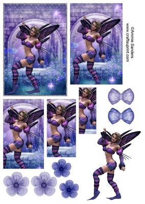 Butterfly Fairy Decoupage, Topper & Embellishments