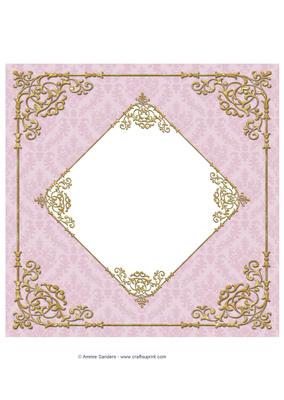 Fancy Frame 8x8 Blank Card Front - Subtle Shade