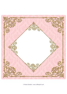 Fancy Frame 8x8 Blank Card Front - Subtle Shade