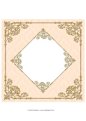 Fancy Frame 8x8 Blank Card Front - Subtle Shade