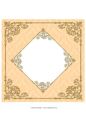 Fancy Frame 8x8 Blank Card Front - Subtle Shade