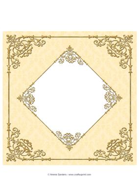 Fancy Frame 8x8 Blank Card Front - Subtle Shade